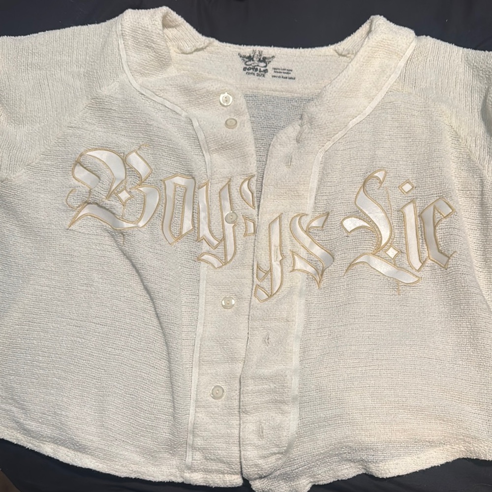 Boys Lie White Swim Coverup Crop top